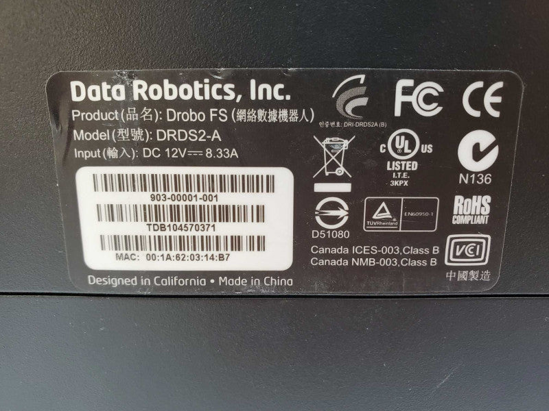 Drobo FS Network Attached Storage (NAS) DRDS2-A (