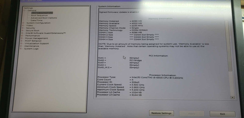 dell optiplex 7040 i5-6500 @ 3.20ghz / 4gb ram / nvs 450 gpu #