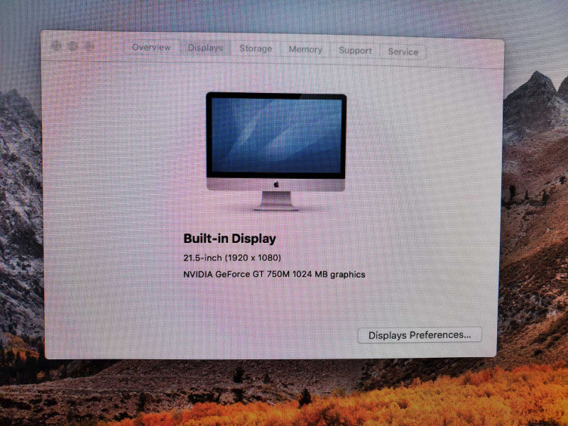 Apple iMac A1418 21.5\\" Core i5-4570S @ 2.9GHz 8GB 1TB HDD GT 750M 1024MB )