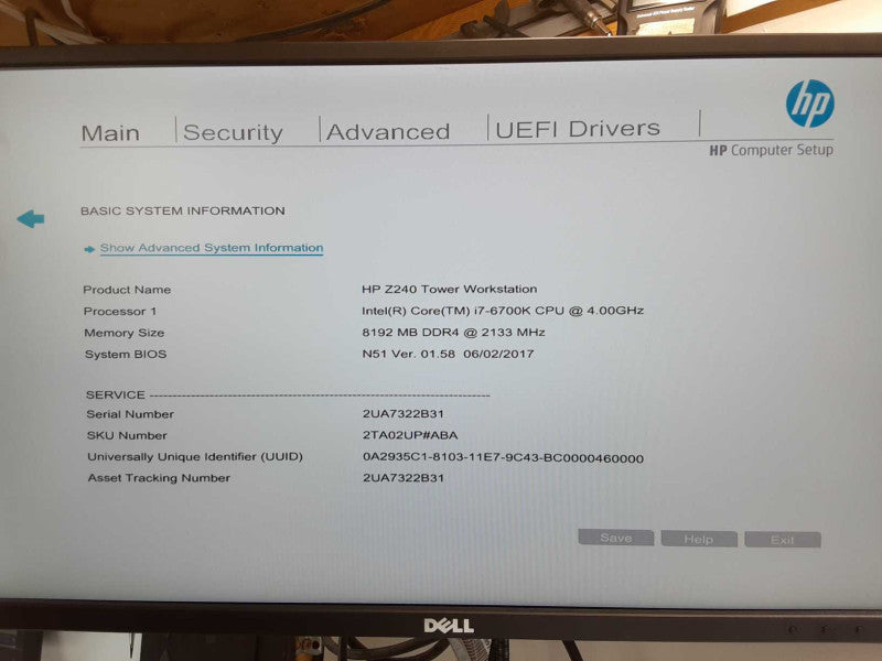 HP Z240 Tower Workstation, Core I7-6700K 4.0GHz, 8GB DDR4, No HDD _