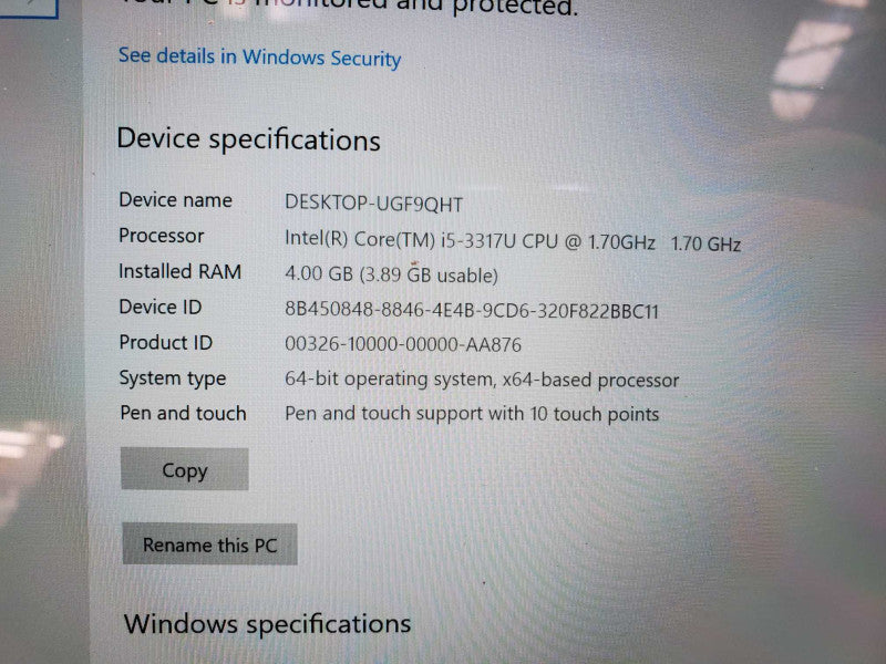 Microsoft Surface Pro Core i5-3317U @ 1.7 GHz 4GB 64GB (