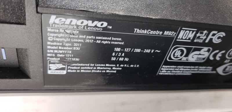 Lenovo ThinkCenter M92Z I7-3770S @ 3.10ghz / 8gb ram / 1920 x 1080 / 23\\" #