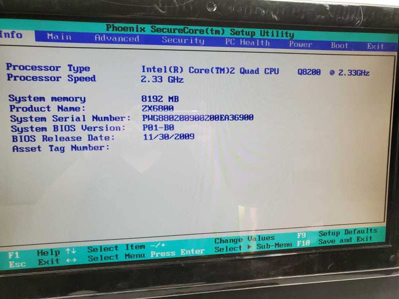 Gateway All-In-One Core 2 Q8200 @2.33GHz 8GB RAM No HDD  )