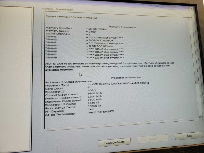 Dell Precision T5810 Xeon E5-1650 v4 @3.6GHz, 16GB DDR4,No GPU )