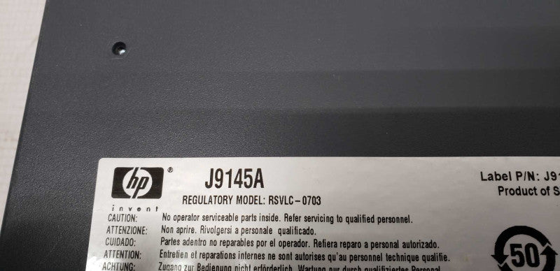 HP ProCurve J9145A 2910al-24G 24 Port Gigabit Switch / factory reset #