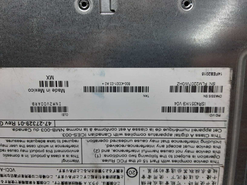 Cisco ISR4351/K9 Integrated Service router, Missing Top Cover/face plate AS-IS _