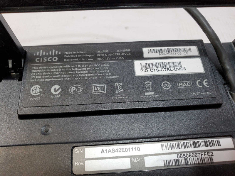 Cisco TelePresence Touch Model CTS-CTRL-DVC8 (