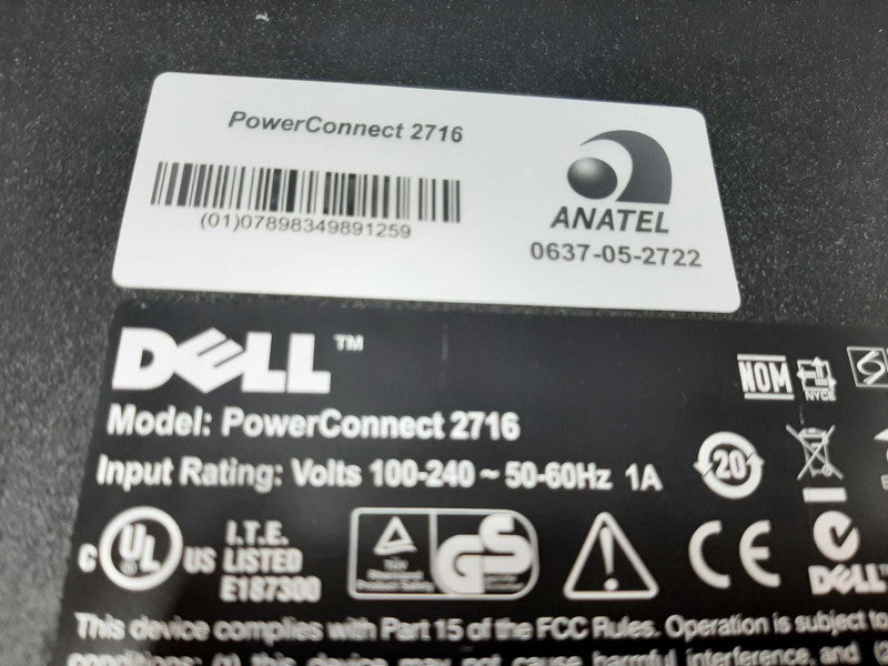 Dell PowerConnect 2716 16-Port 10/100/1000 Gigabit Ethernet Switch w/ Rack Ear ~