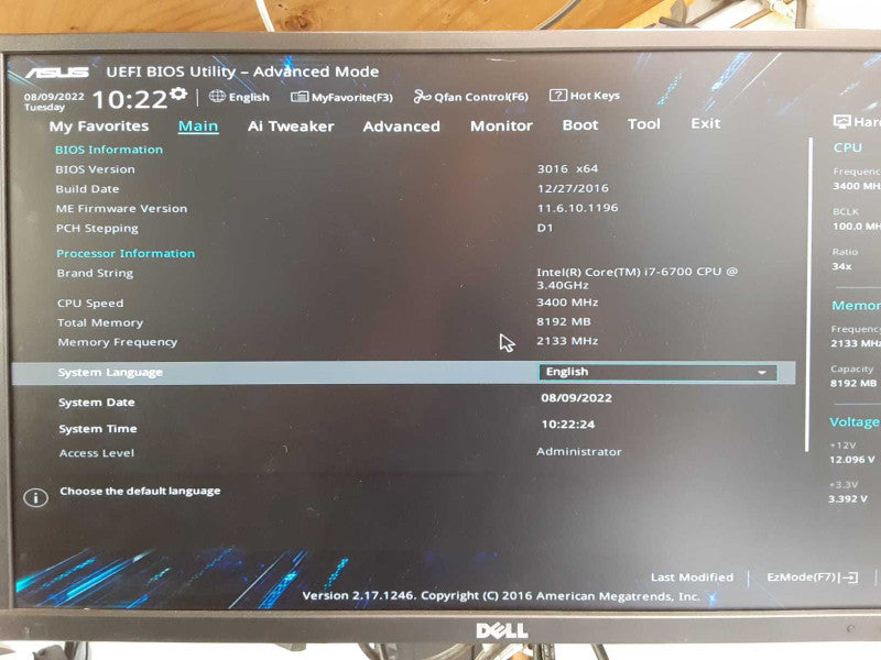 Custom/Asus Tower PC, Core I7-6700 3.4GHz, 8GB DDR4, No HDD/Caddies _