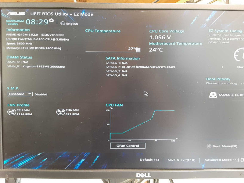 Custom/Asus Tower PC, Core i3-8100 3.6GHz, 8GB DDR4, No HDD/Caddies _