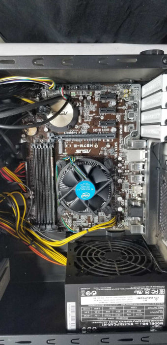 Fractal Design Case Computer  i3-4160 @3.6ghz 4GB DDR3  ASUS H97-M-E=
