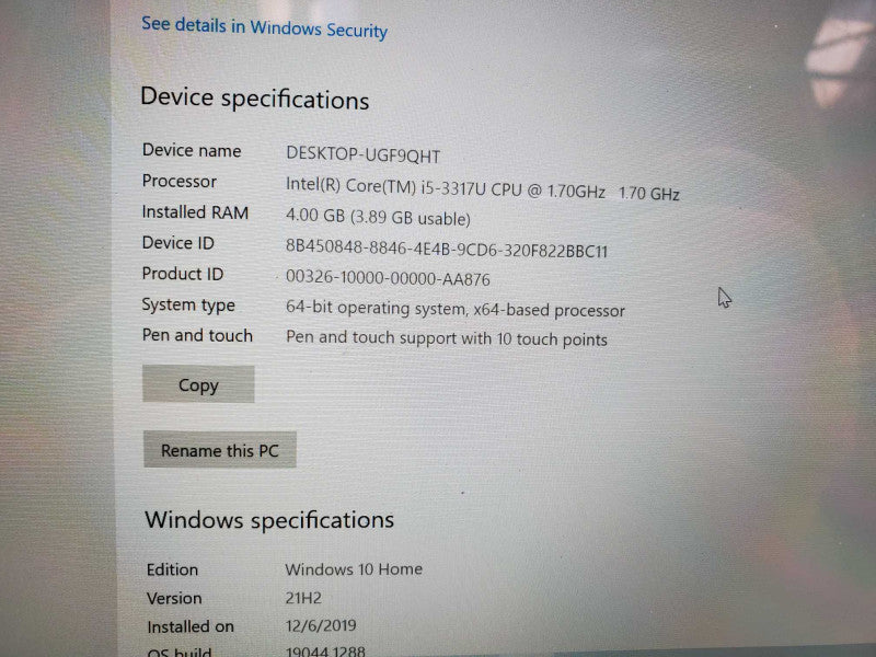 Microsoft Surface Pro Core i5-3317U @ 1.7 GHz 4GB 64GB (