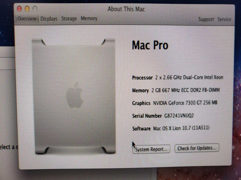 Apple Mac Pro 2x Dual-Core@2.66GHz 2GB ECC DDR2 GeForce 7300GT [