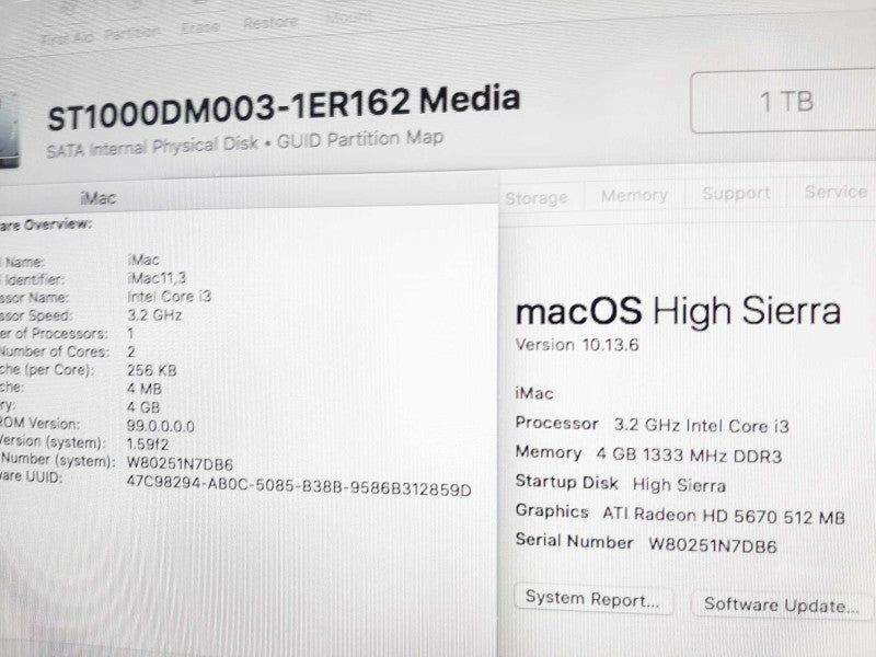 iMac 27\\" - M.2010 A1312, i3-550 3.2GHz/4GB DDR3, Radeon HD5670, 1TB HDD ~