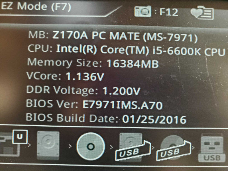 Custom PC- ASUS Z170A PC MATE i5-6600K 3.5GHz 16GB DDR4 |