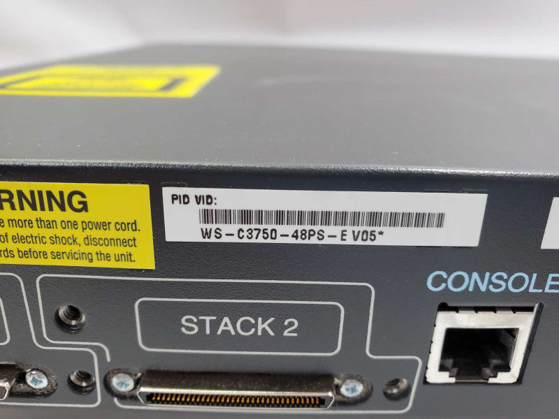 Cisco Catalyst WS-C3750-48PS-E V05 48x 10/100 PoE Ports 4x SFP Ports Switch )