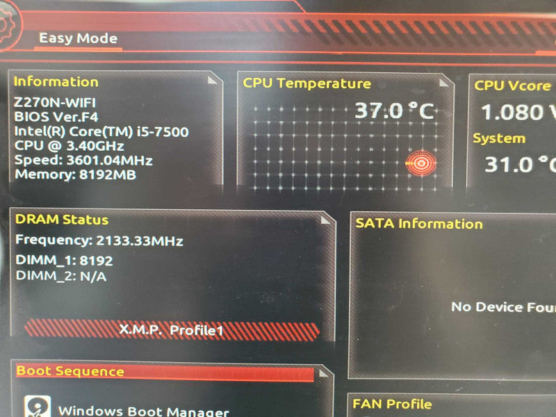 Custom PC, ASUS Z270N-WIFI i5-7500 3.4GHz 8GB DDR4 |
