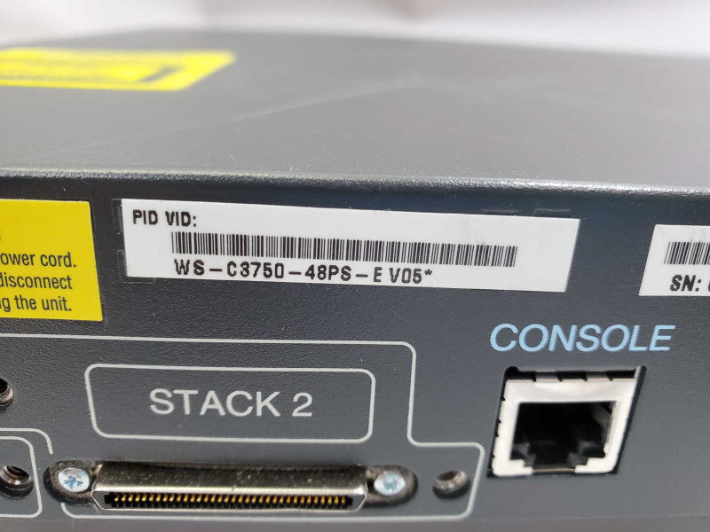 Cisco Catalyst WS-C3750-48PS-E V05 48x 10/100 PoE Ports 4x SFP Ports Switch )