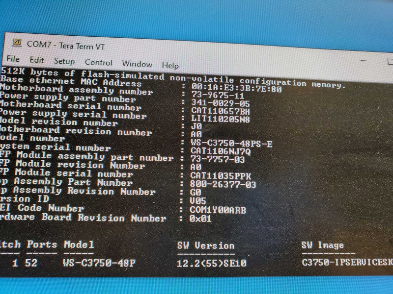 Cisco Catalyst WS-C3750-48PS-E V05 48x 10/100 PoE Ports 4x SFP Ports Switch )
