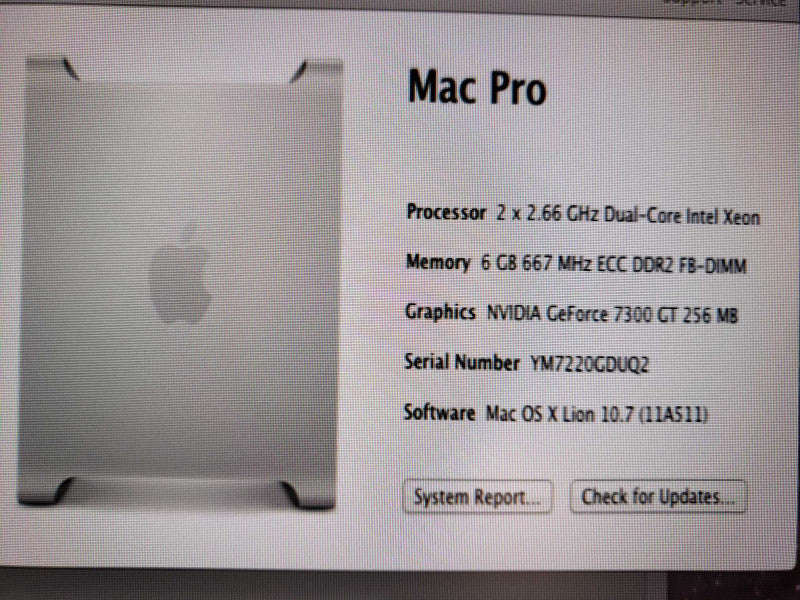 Apple Mac Pro 2x Dual-Core Xeon@2.66GHz 6GB ECC DDR2 GeForece 7300GT [