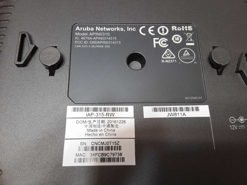 Aruba APIN0315 IAP-315-RW 802.11ac JW811A Dual Band 310 Access Point _