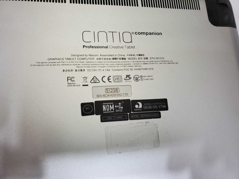 Wacom Cintiq Companion DTH-W1310 w/ stand AS_IS )