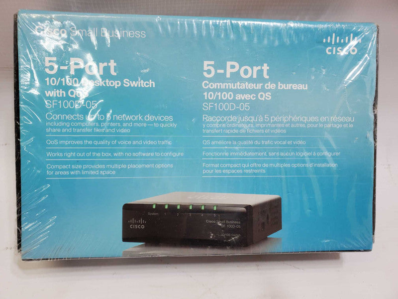 New Cisco Desktop Switch SF100D-05 5 Port Sealed )
