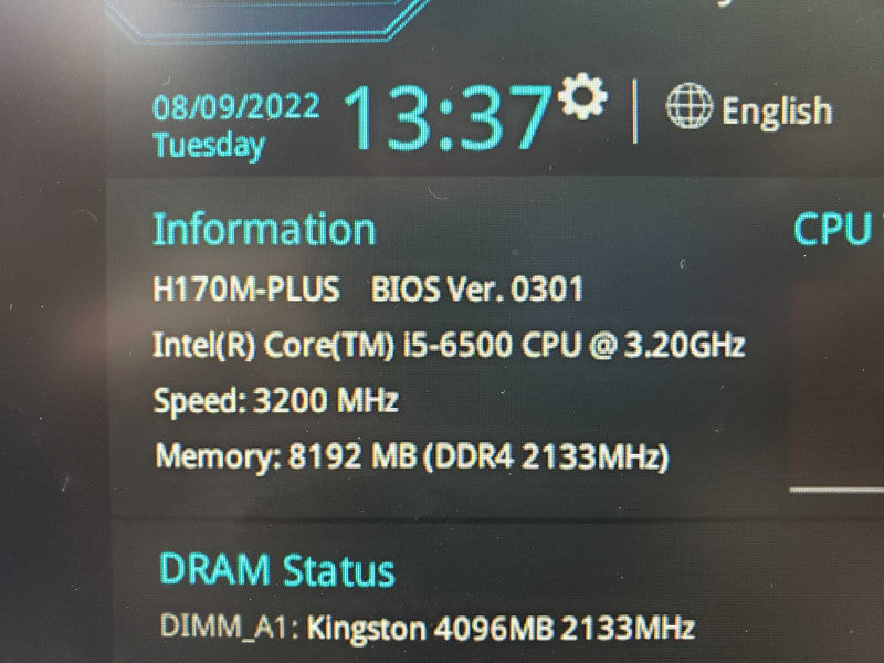 Custom PC Asus H170M i5-6500@3.2GHz 8GB DDR4 No HDD 350W PSU [
