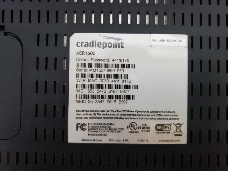 Cradlepoint AER1600LP4 Wireless Router [