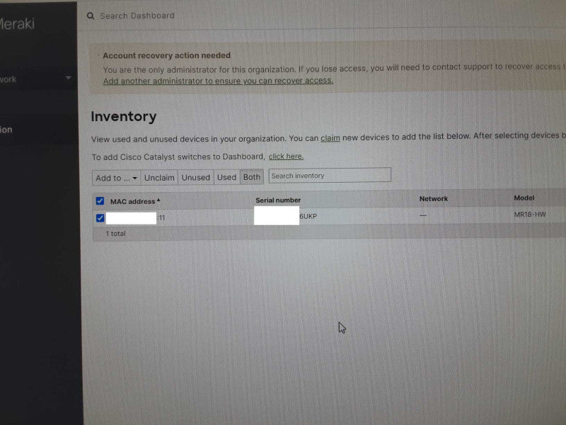 Cisco Meraki MR18-HW Wireless Network Access Point UNCLAIMED w/ Bracket _