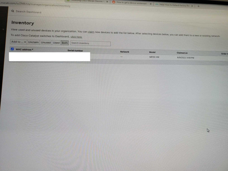 CISCO Meraki MR18 Dual-band Cloud-managed Wireless Access Point AP )