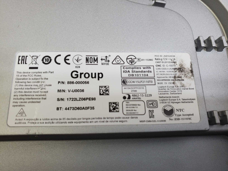 Logitech 886-000056 V-U0036 Group Speakerphone Base Only _ AS-IS )