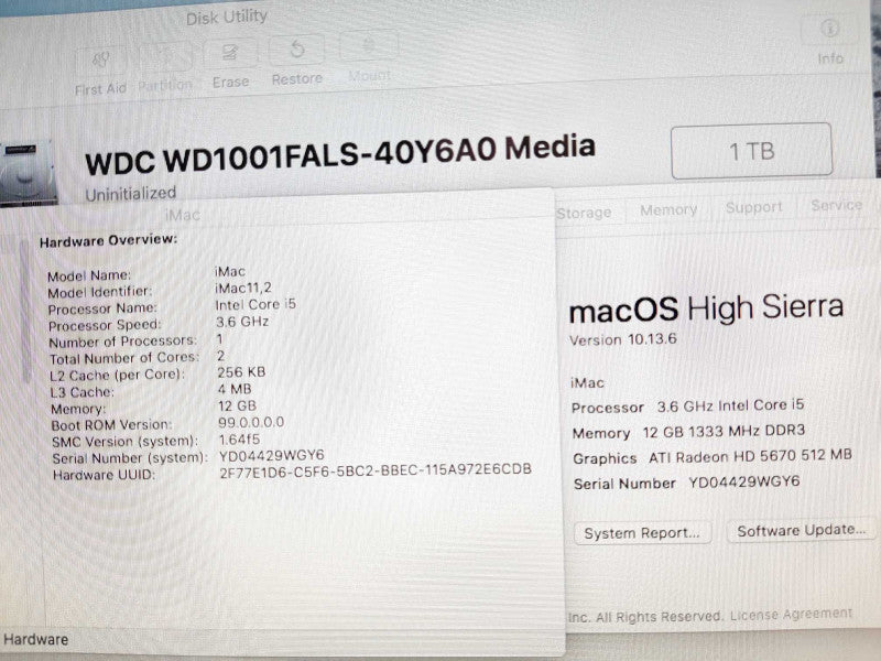 iMac 21.5" - Mid 2010 A1311, i5-680 3.6GHz/12GB DDR3, Radeon HD5670, 1TB HDD ~