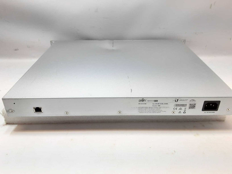 UniFi US-48-750W 48-Port Gig POE Switch with Rackmount Ears, AS-IS, Read _