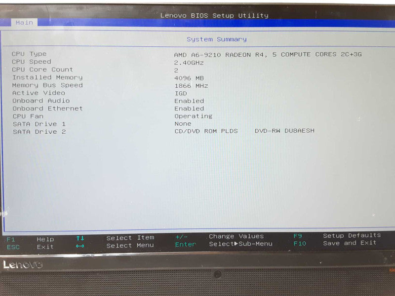 Lenovo Ideacentre AIO 510-22ASR, AMD A6-9210 2.4GHz, 4GB DDR3, No HDD, SEE _