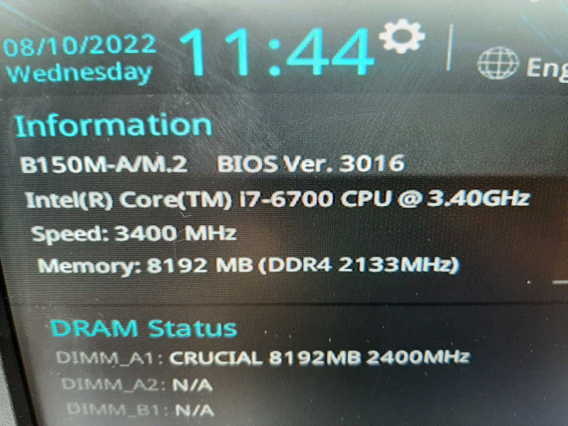 ASUS B150M-A/M.2 Motherboard, i7-6700 3.4GHz/8GB DDR4, 100% TESTED ~
