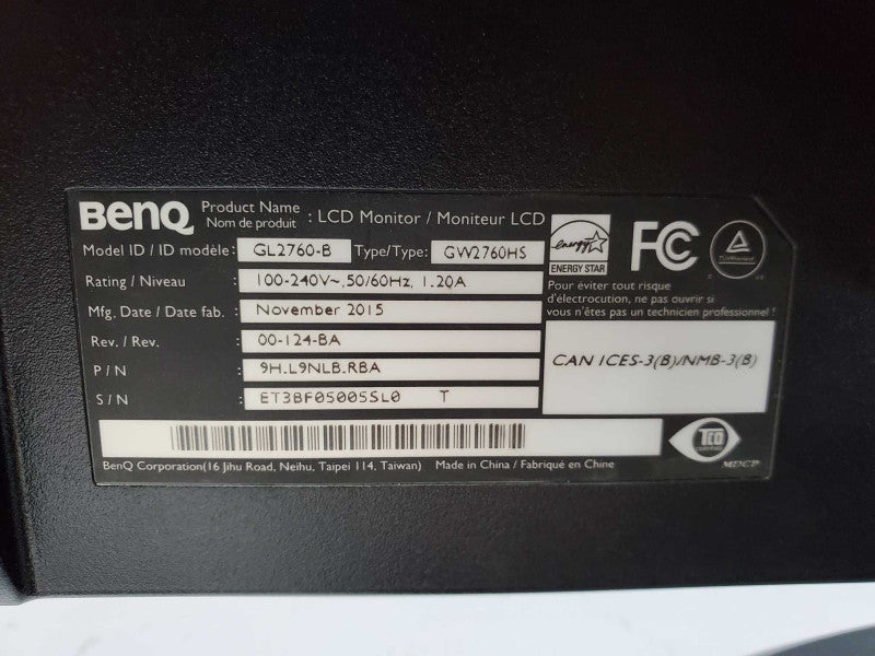 Benq GL 2760-B 27\\" VGA DVI HDMI Widescreen Monitor (