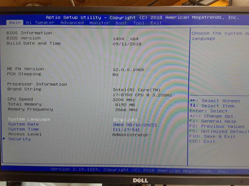 Custom Tower PC, Core I7-8700 3.2GHz, 8GB DDR4, No HDD, Damaged Case _