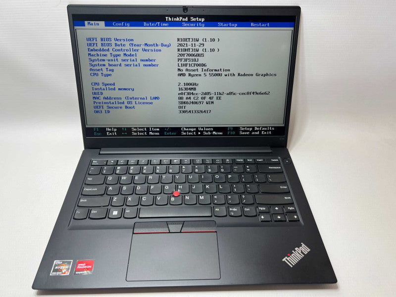 Lenovo E14 Gen 3 with Ryzen 5 5500U CPU 16GB RAM & 256 SSD Storage READ -