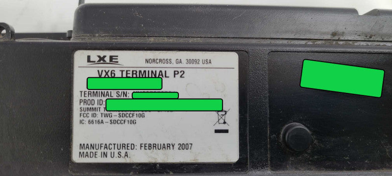 LXE VX6 TERMINAL P2 VEHICLE MOUNT COMPUTER w/ Symbol LS3408-ER20005R $