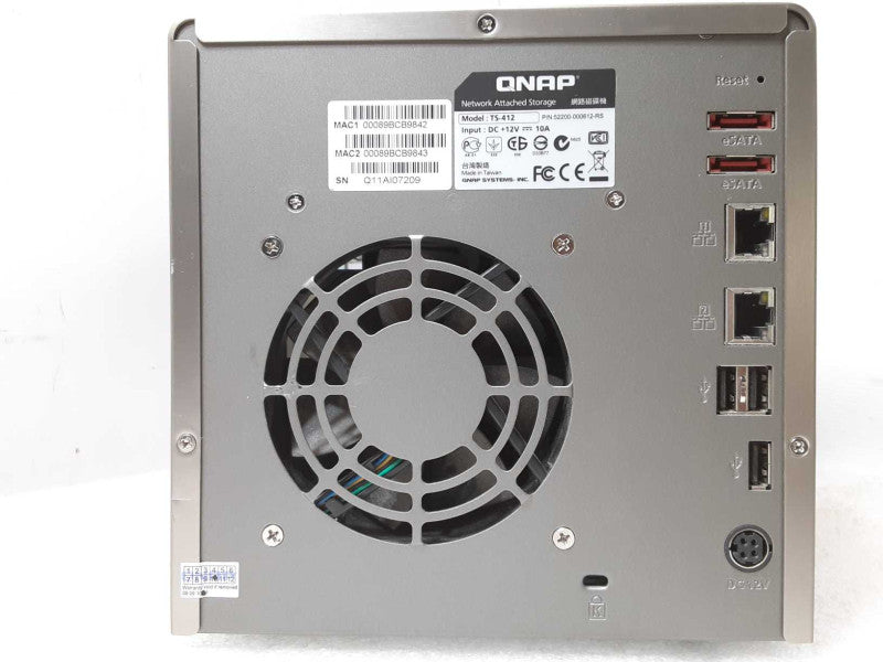 QNAP TS-412 4-Bay NAS 52200-000612-RS with 3x 3TB HDDs, No Power Adapter _