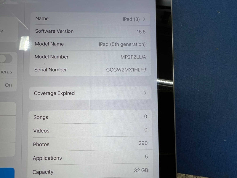 iPad (5th generation) 32GB Space Gray with UAG Blue Case -