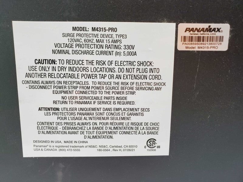 Panamax - Power Conditioner - M4315-PRO (