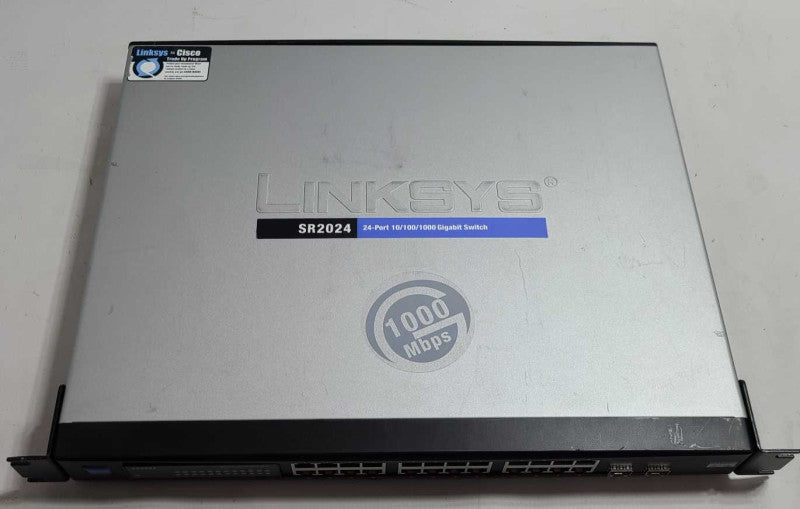 Cisco Linksys SR2024 24-Port 10/100/1000 Gigabit Ethernet Network Switch 2xSFP $