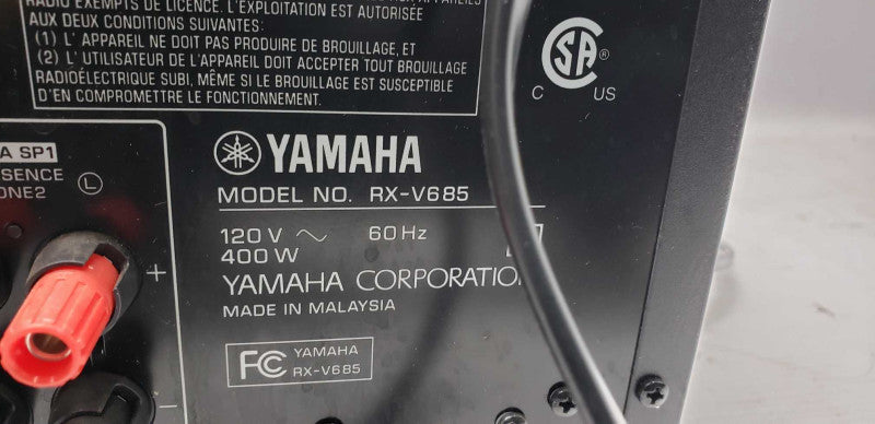 Yamaha RX-v685 7.2 Channel AV Reciever / see notes #