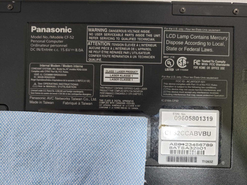 Panasonic CF-52 C2D T7100@1.8GHz 2GB DDR2 No HDD 5800Hours [