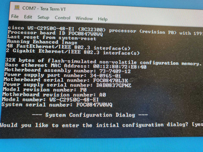 Cisco WS-C2950G-48-EI 48x10/100 Fast Ethernet 2x GBIC Slots L2 Managed Switch )