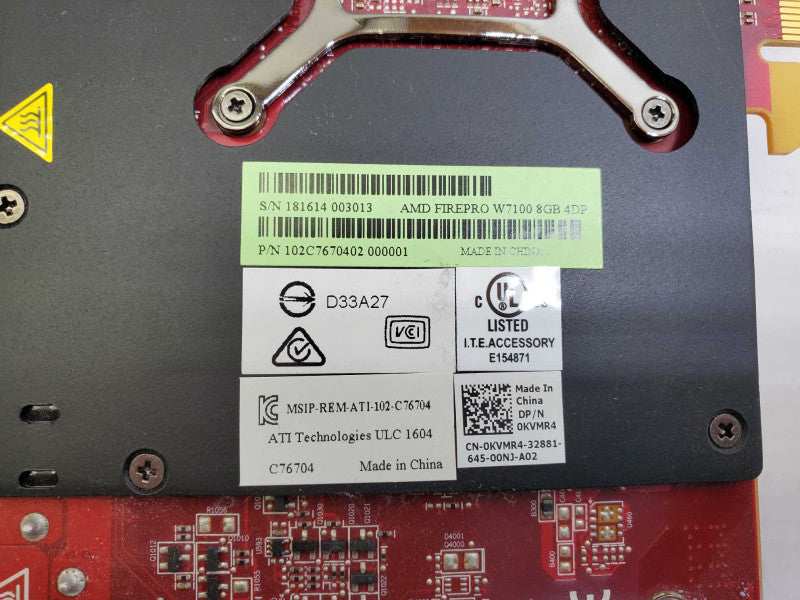 AMD FirePro W7100 8GB 4DP GDDR5 Video Graphics Card 102C7670402 0KVMR4 )