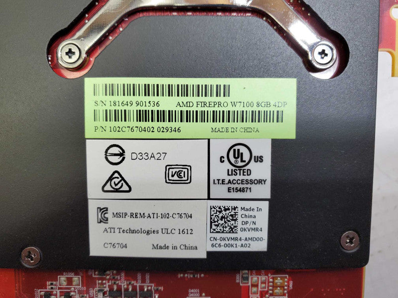 AMD FirePro W7100 8GB 4DP GDDR5 Video Graphics Card 102C7670402 0KVMR4 )