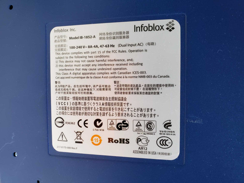 Infoblox IB-1852-A DNSone Network Identity Appliance (